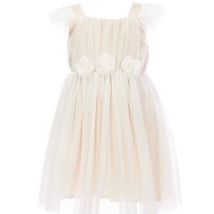 Girls Tulle Flutter Sleeve Dress Size 5-Never Worn